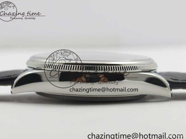 0510 Cellini 50519 Real Date SS BP Maker Best Edition Black Dial Sticks Markers on Black Leather Strap SA Affordable 3087